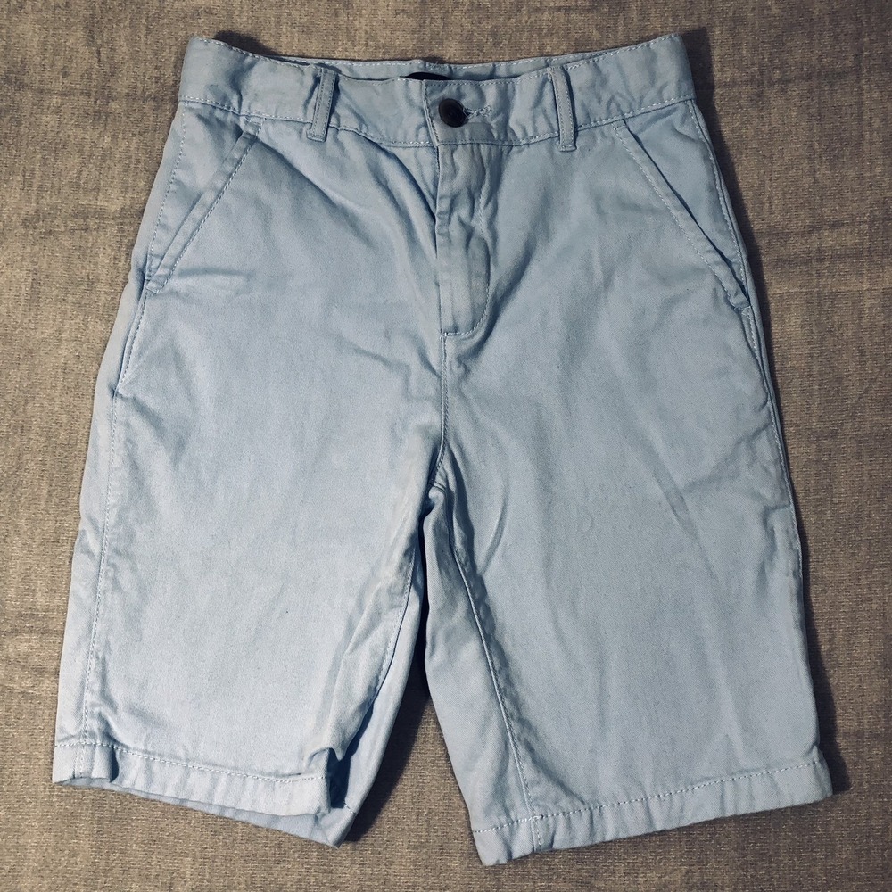Children's Place Shorts Boys 10 Light Blue Chino Bermuda Kids Adjustable Waist